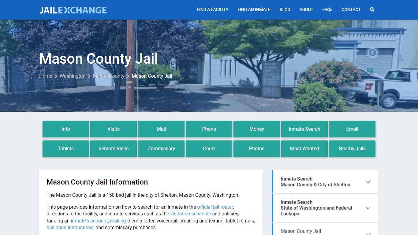 Mason County Jail, WA Inmate Search, Information